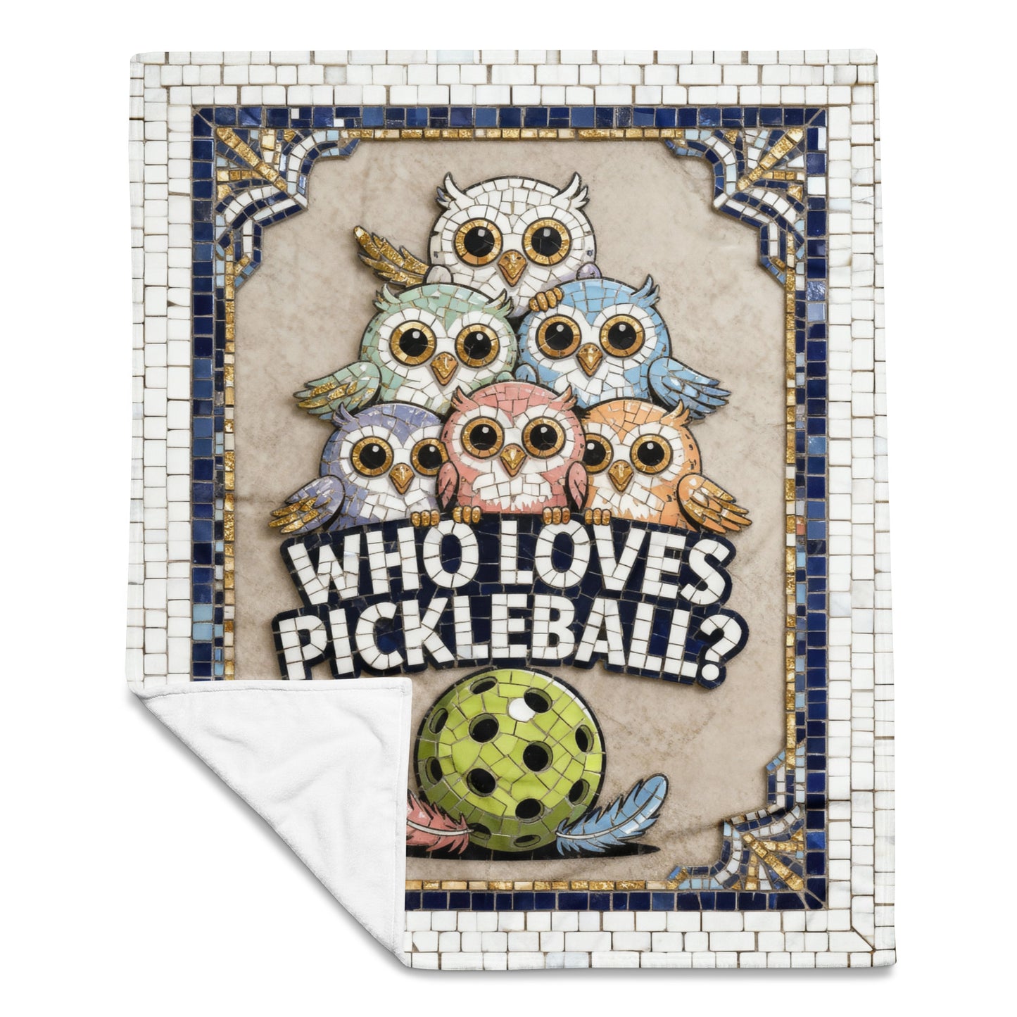 Who Loves Pickleball Mosaic - Throw Blanket