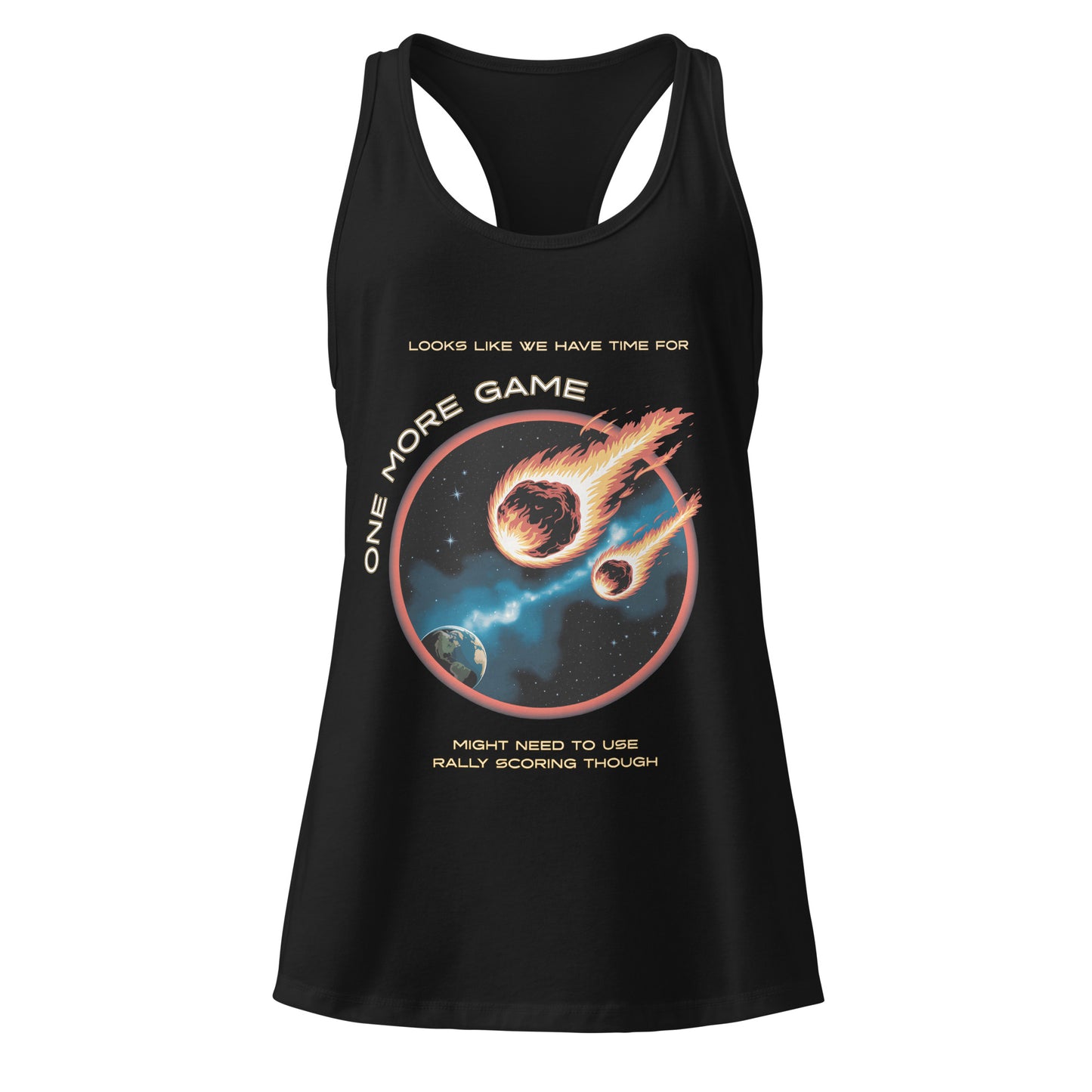 Asteroid - One More Game - Women’s fitted racerback tank top