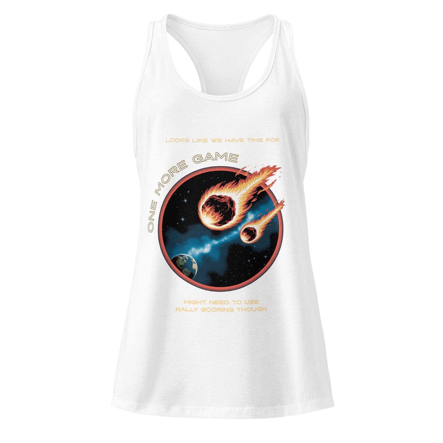 Asteroid - One More Game - Women’s fitted racerback tank top